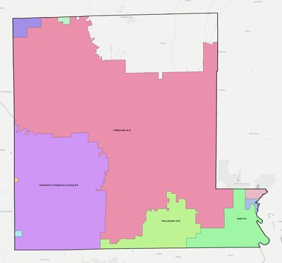 Livingston County MO school district boundaries map