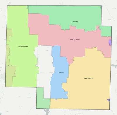 Macon County MO school district boundaries map