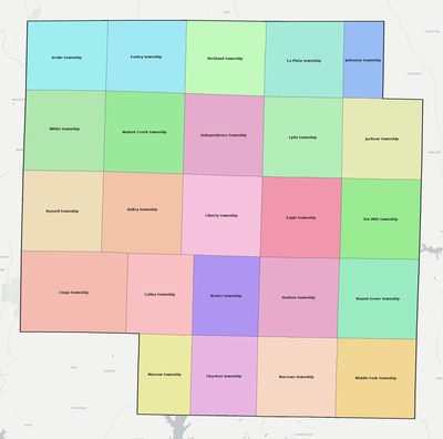 Macon County MO townships and subdivisions map