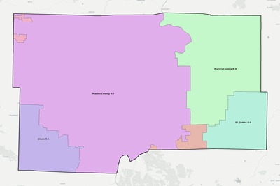 Maries County MO school district boundaries map