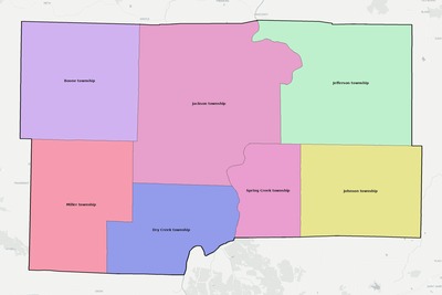 Maries County MO townships and subdivisions map
