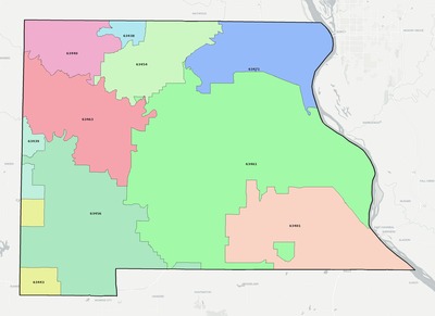 Marion County MO ZIP code boundaries map