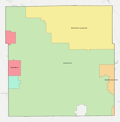 Mercer County MO school district boundaries map