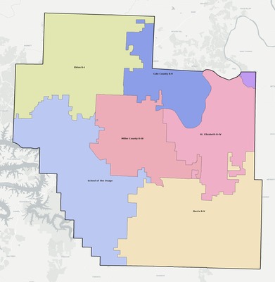 Miller County MO school district boundaries map