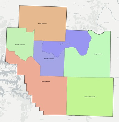 Miller County MO townships and subdivisions map
