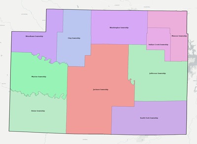 Monroe County MO townships and subdivisions map