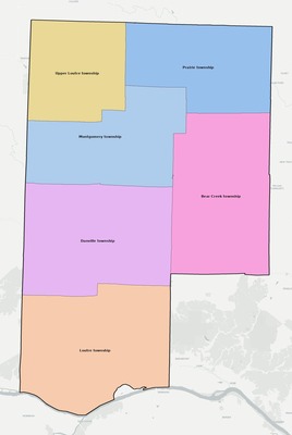 Montgomery County MO townships and subdivisions map