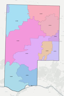 Montgomery County MO ZIP code boundaries map