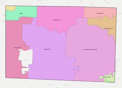 Newton County MO school district boundaries map