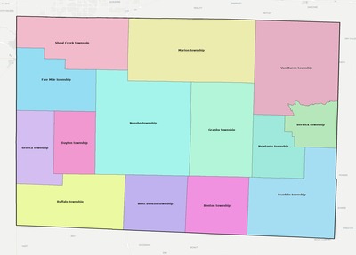 Newton County MO townships and subdivisions map