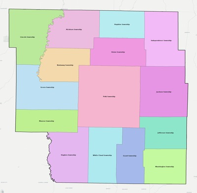 Nodaway County MO townships and subdivisions map