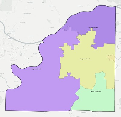 Osage County MO school district boundaries map