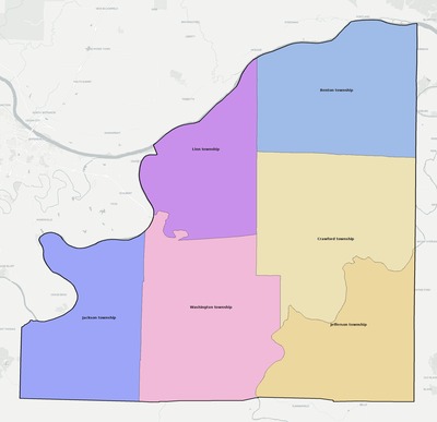Osage County MO townships and subdivisions map