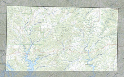 Ozark County MO USGS topo map