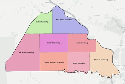 Perry County MO townships and subdivisions map
