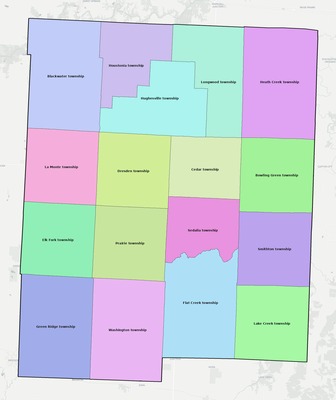 Pettis County MO townships and subdivisions map