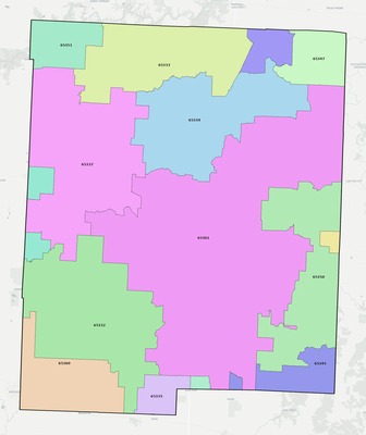 Pettis County MO ZIP code boundaries map
