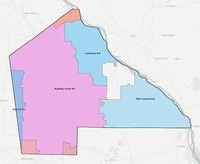 Pike County MO school district boundaries map