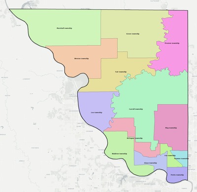 Platte County MO townships and subdivisions map