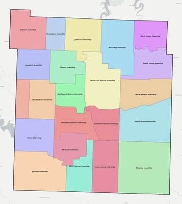 Polk County MO townships and subdivisions map