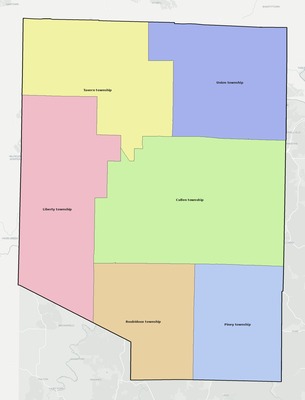 Pulaski County MO townships and subdivisions map