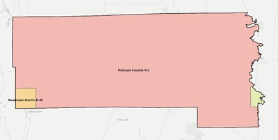 Putnam County MO school district boundaries map
