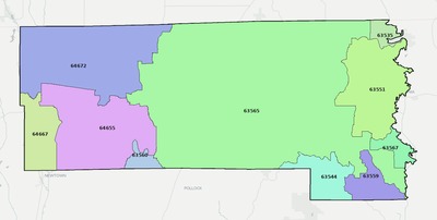 Putnam County MO ZIP code boundaries map