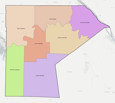 Ralls County MO townships and subdivisions map