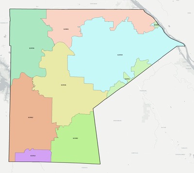 Ralls County MO ZIP code boundaries map