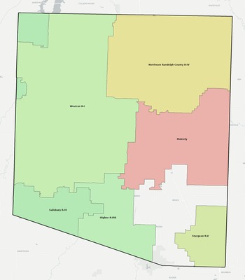 Randolph County MO school district boundaries map