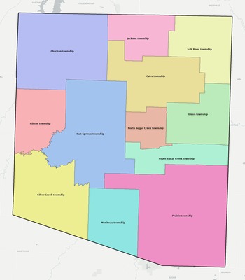 Randolph County MO townships and subdivisions map