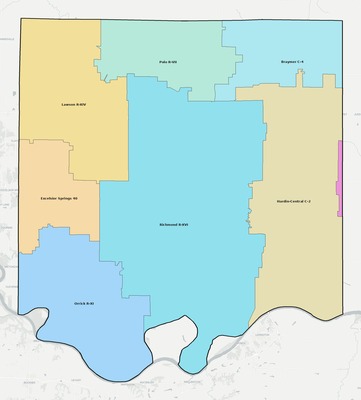 Ray County MO school district boundaries map