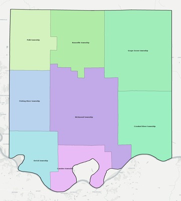 Ray County MO townships and subdivisions map