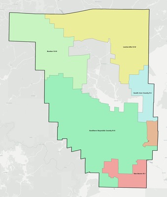 Reynolds County MO school district boundaries map