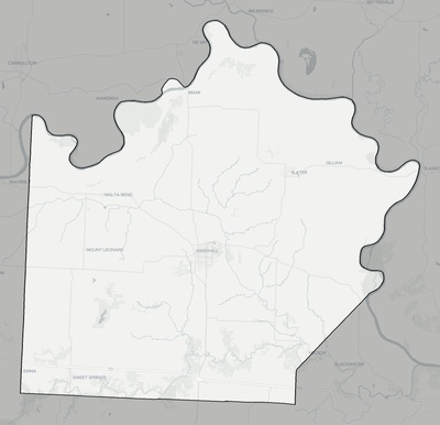 Saline County MO county basemap context