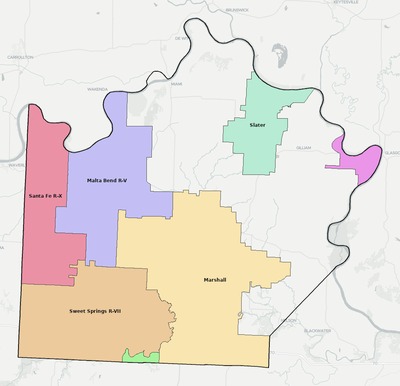 Saline County MO school district boundaries map