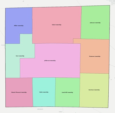 Scotland County MO townships and subdivisions map