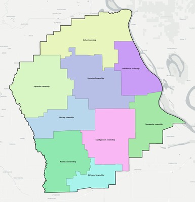 Scott County MO townships and subdivisions map