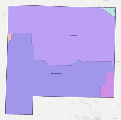Shelby County MO school district boundaries map