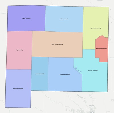 Shelby County MO townships and subdivisions map