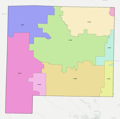 Shelby County MO ZIP code boundaries map