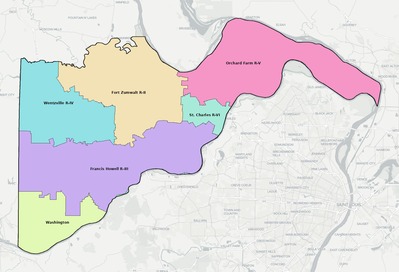 St. Charles County MO school district boundaries map