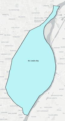 St. Louis County MO townships and subdivisions map