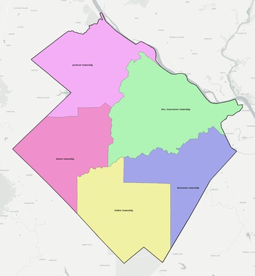 Ste. Genevieve County MO townships and subdivisions map