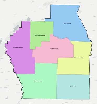 Stoddard County MO townships and subdivisions map