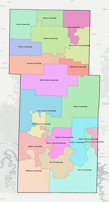 Stone County MO townships and subdivisions map