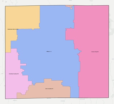 Sullivan County MO school district boundaries map