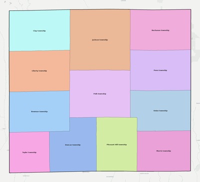 Sullivan County MO townships and subdivisions map