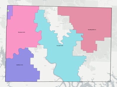 Taney County MO school district boundaries map
