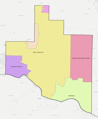 Warren County MO school district boundaries map